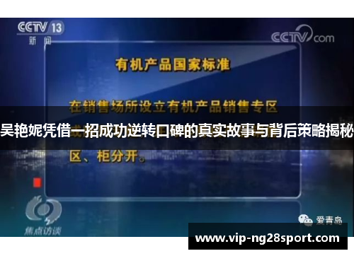 吴艳妮凭借一招成功逆转口碑的真实故事与背后策略揭秘