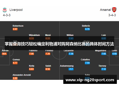掌握查询技巧轻松确定利物浦对阵阿森纳比赛的具体时间方法 掌握查询技巧轻松确定利物浦对阵阿森纳比赛的具体时间方法